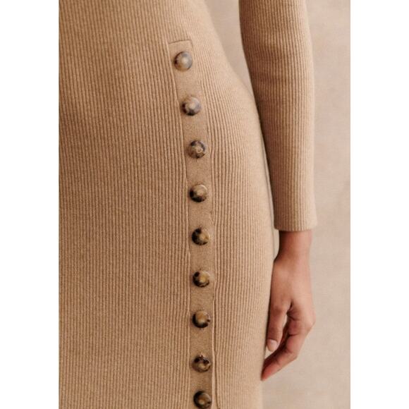 Sezane Harper Dress Light Camel - S - Picture 4 of 7